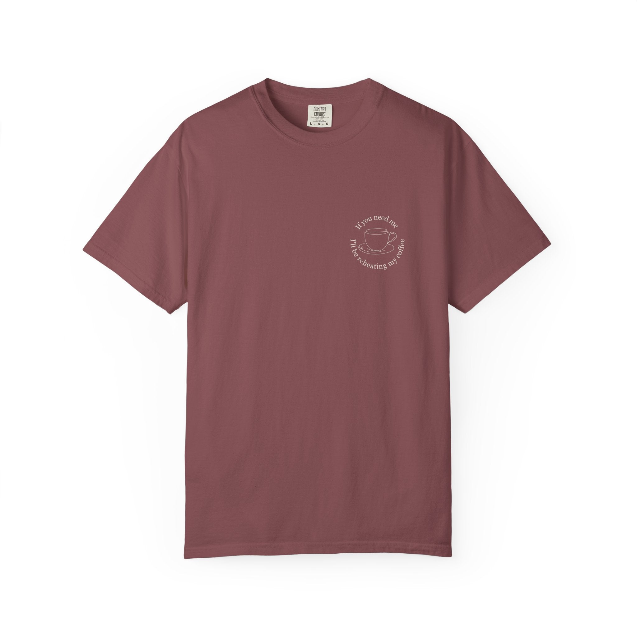 Minimal Crescent Moon Chest Graphic T-Shirt | Rust