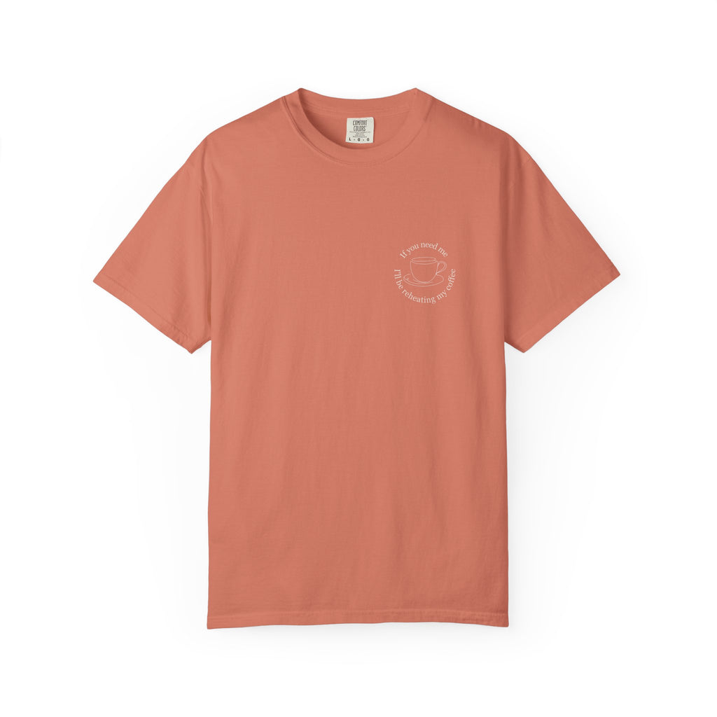 Minimal Crescent Moon Chest Graphic T-Shirt | Rust