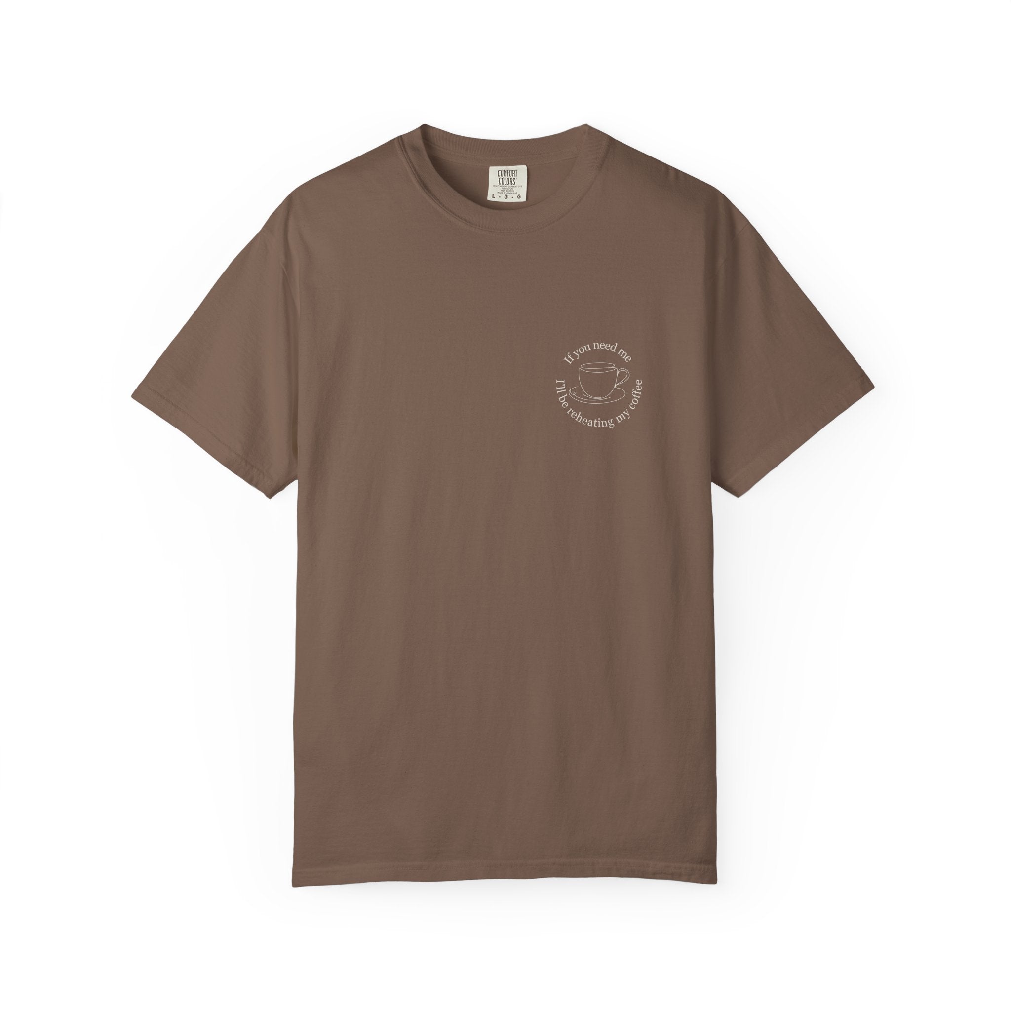 Minimal Crescent Moon Chest Graphic T-Shirt | Rust