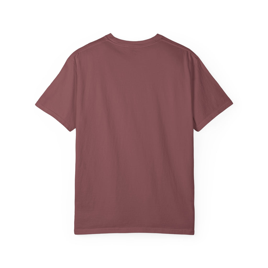 Minimal Crescent Moon Chest Graphic T-Shirt | Rust