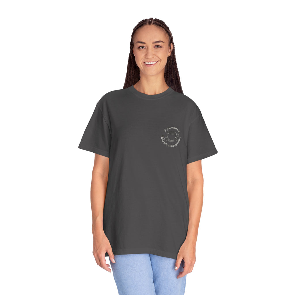 Minimal Crescent Moon Chest Graphic T-Shirt | Rust