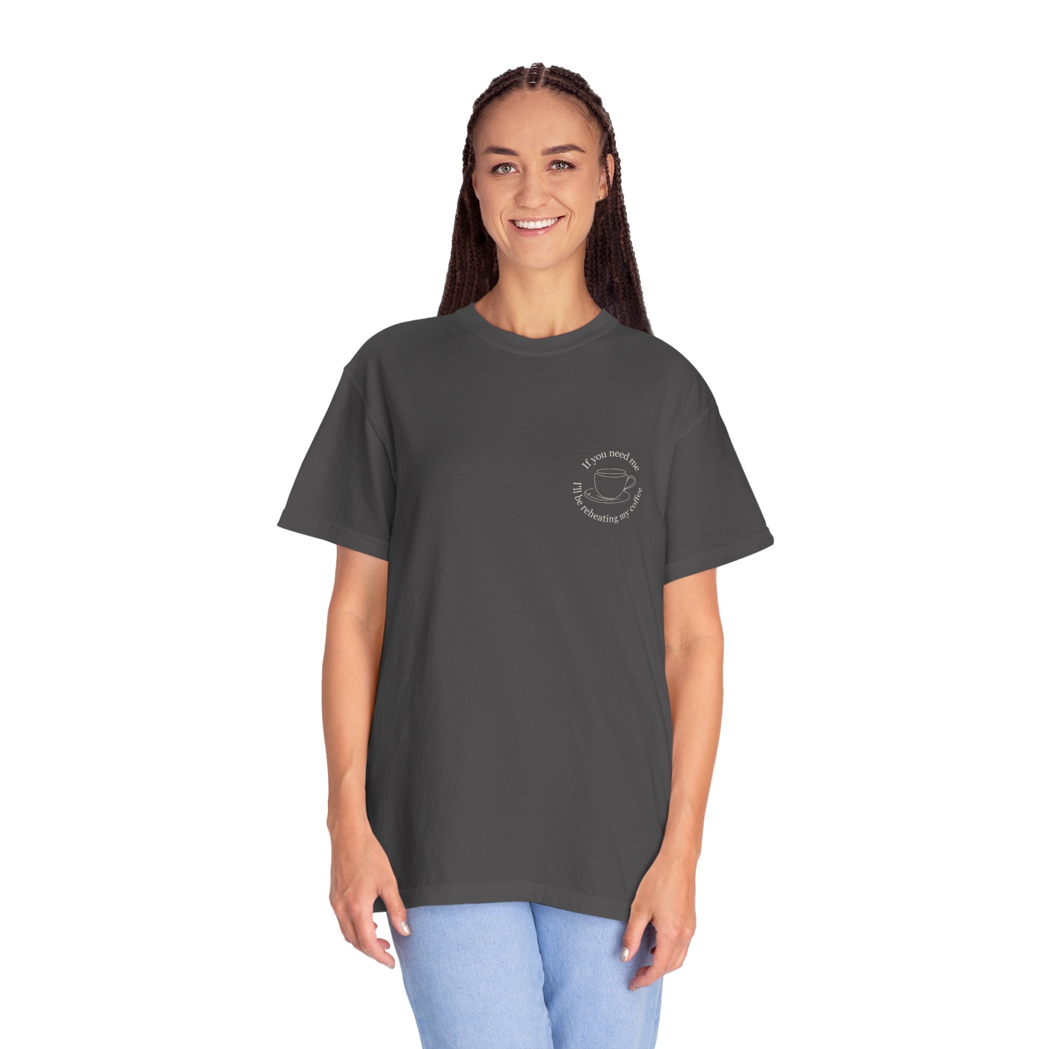 Minimal Crescent Moon Chest Graphic T-Shirt | Rust