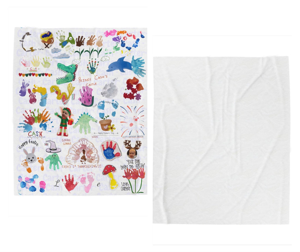 Custom Kids Artwork Blanket – Personalized Keepsake Gift from Your Child's Drawing