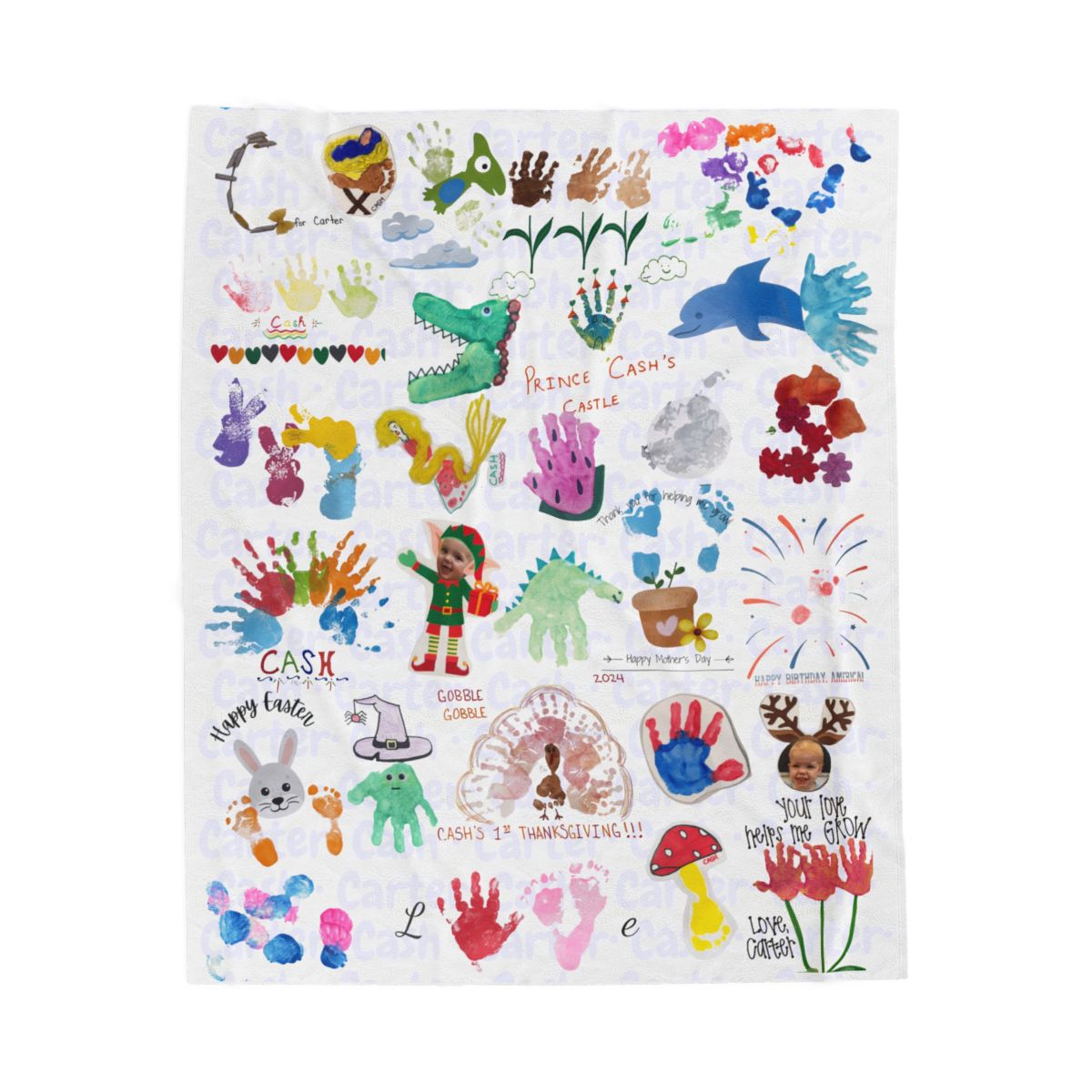Custom Kids Artwork Blanket – Personalized Keepsake Gift from Your Child's Drawing